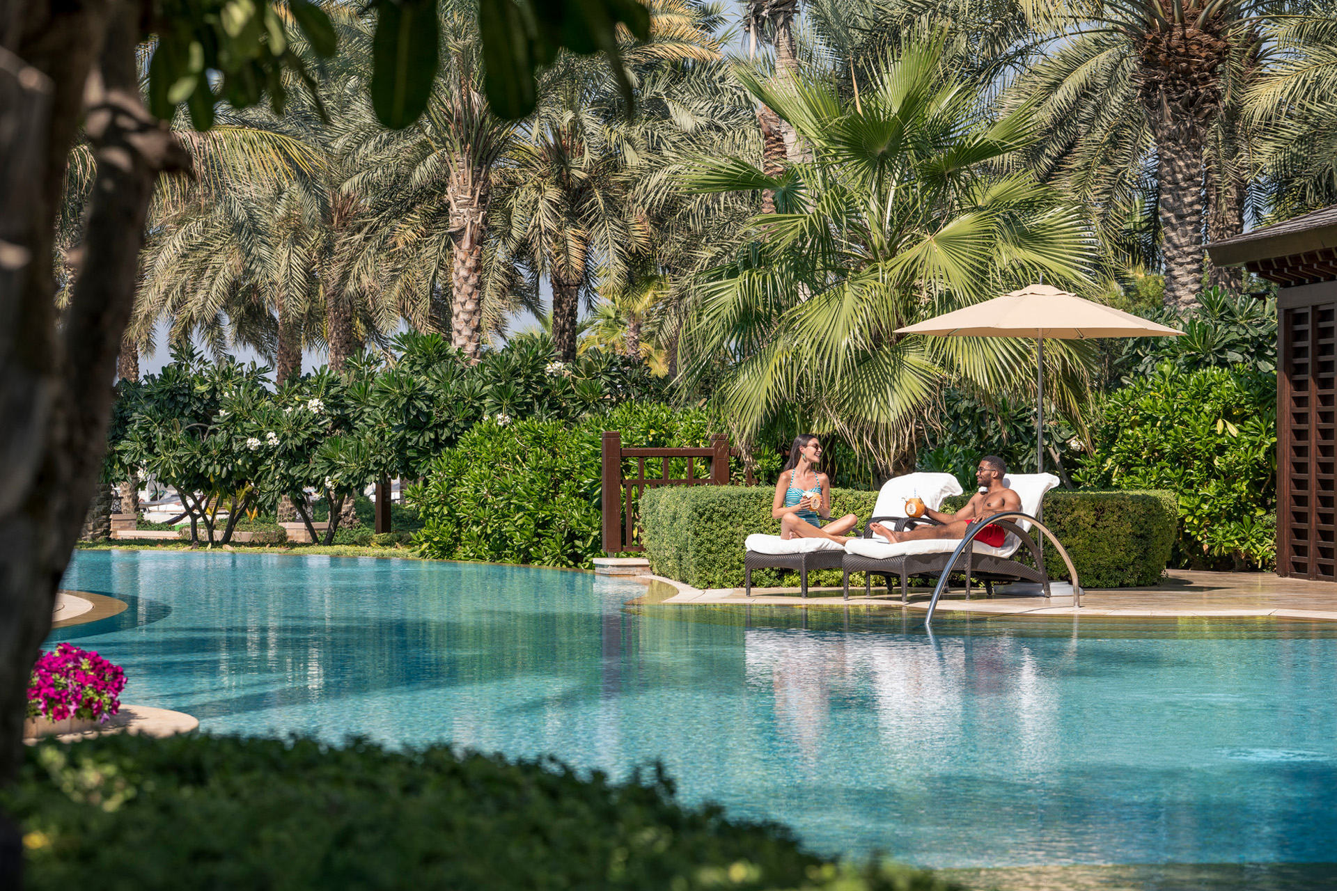 Lounging by the pool