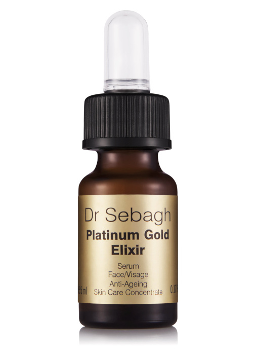 Brown, gold and black serum bottle