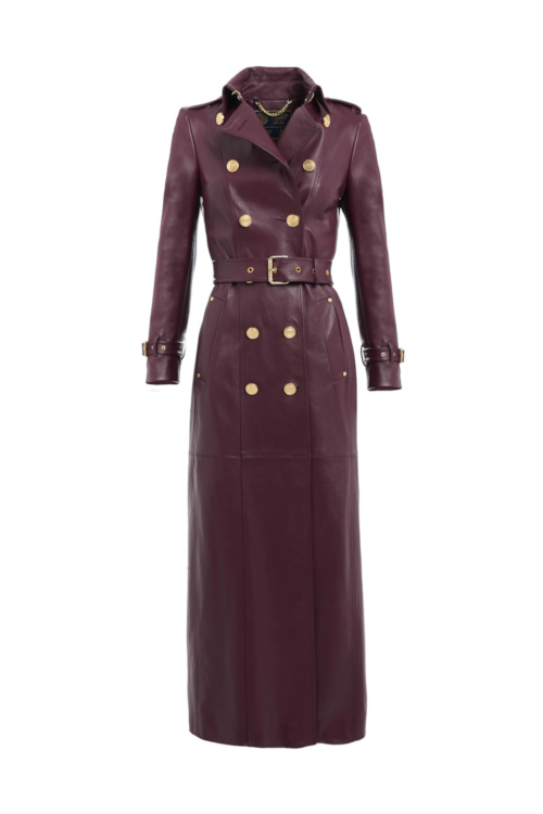 Leather trench coat