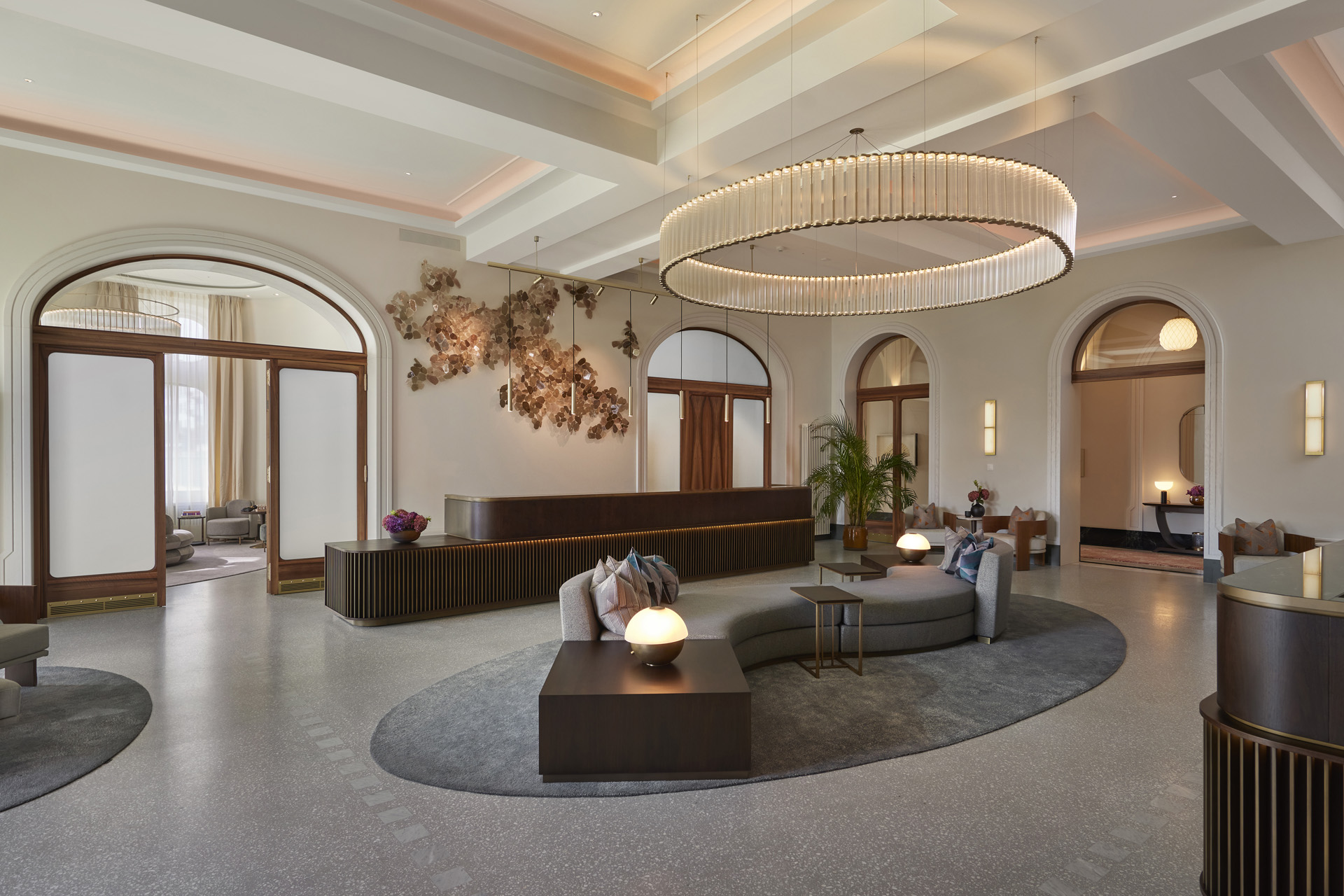 The lobby at the Mandarin Oriental Palace Luzern