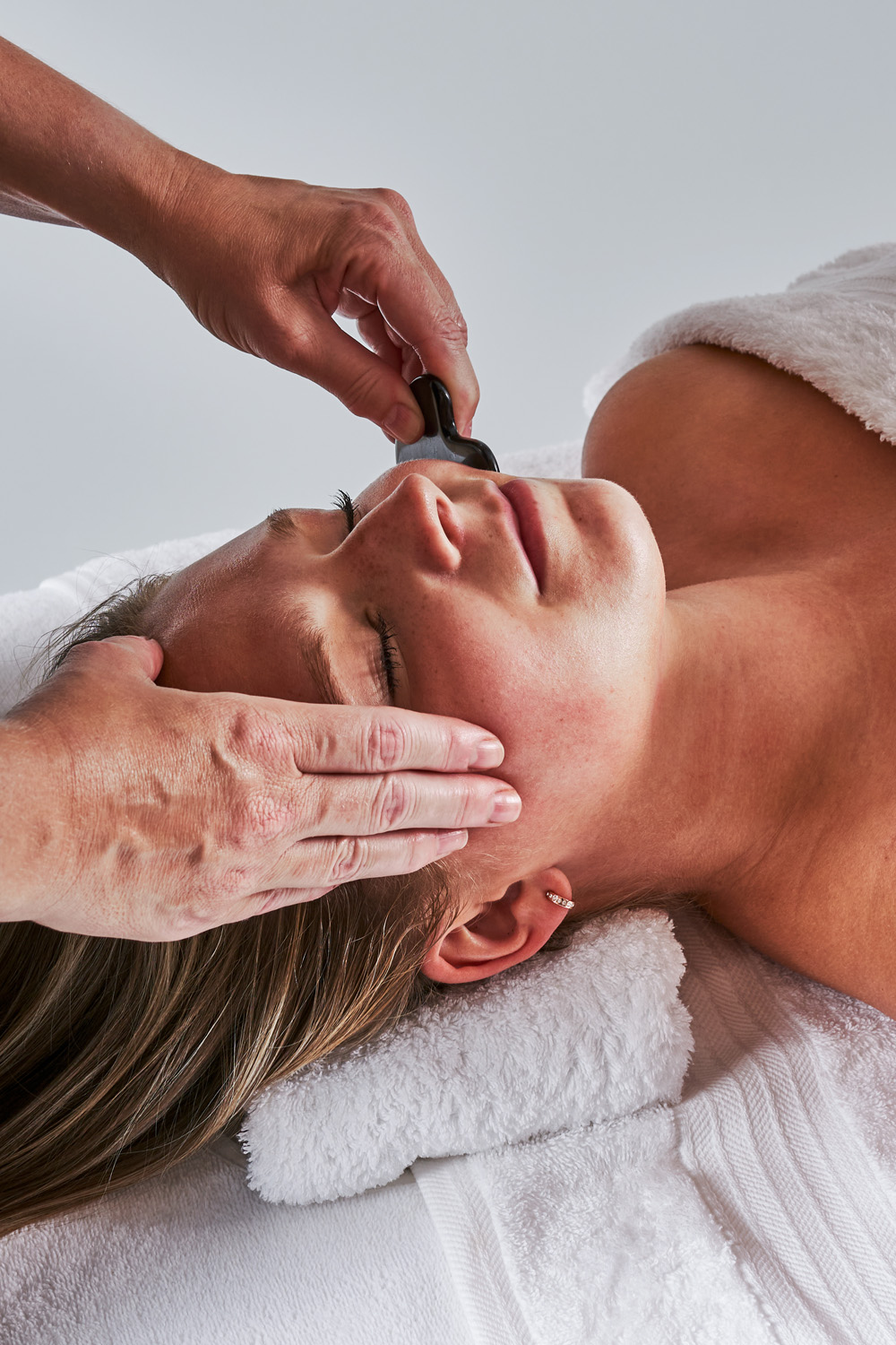 A woman getting a facial