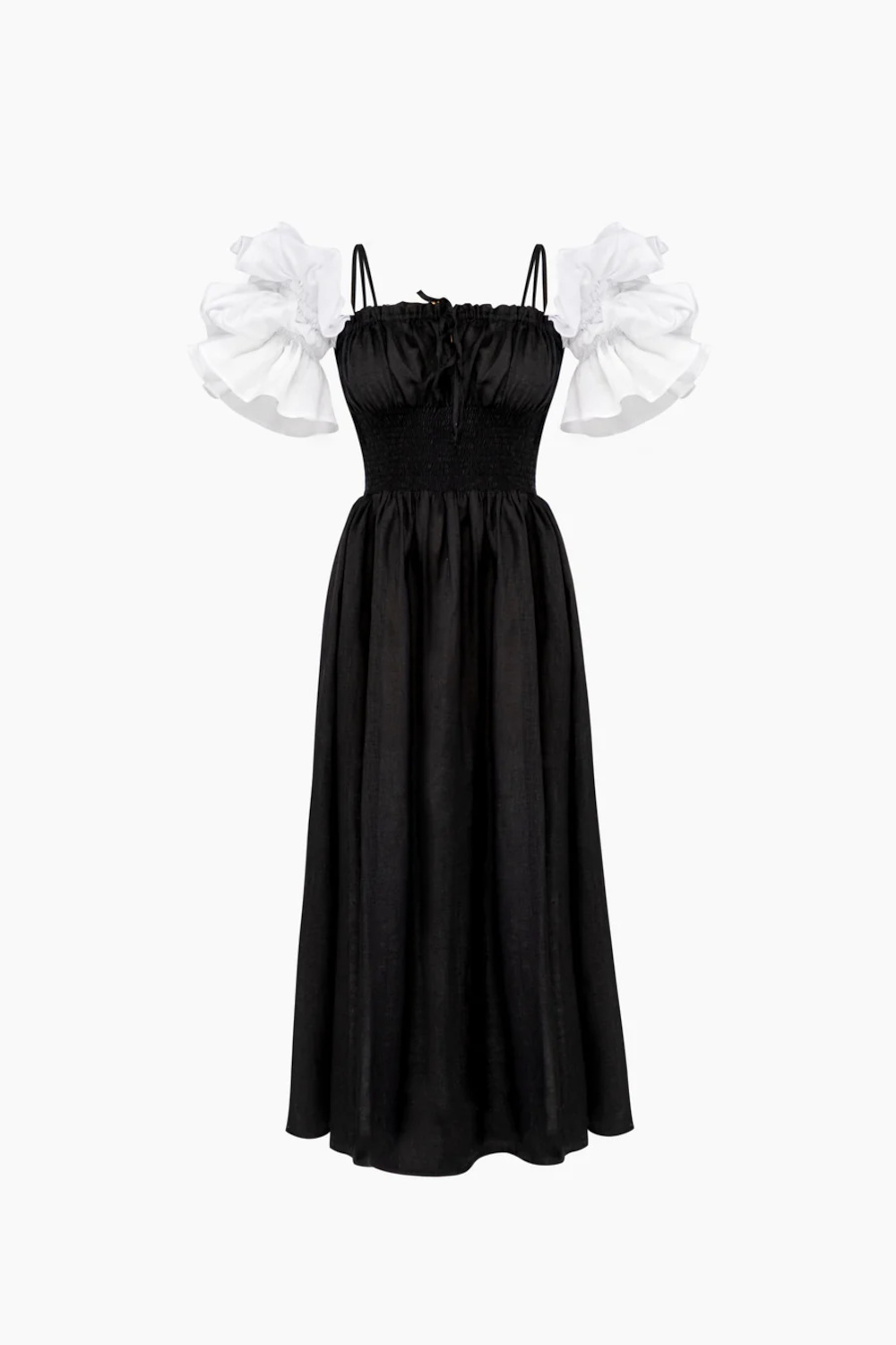 Black dress with white sleeves