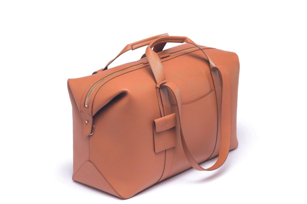 Tan leather weekend bag