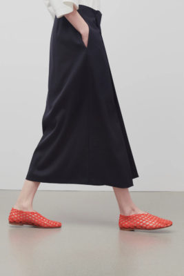 Woman walking in jelly sandals