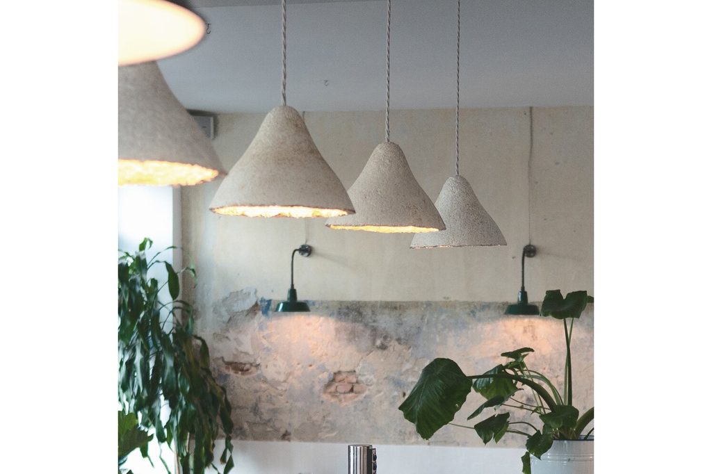 Ty Syml mycellium lampshade at Silo, London