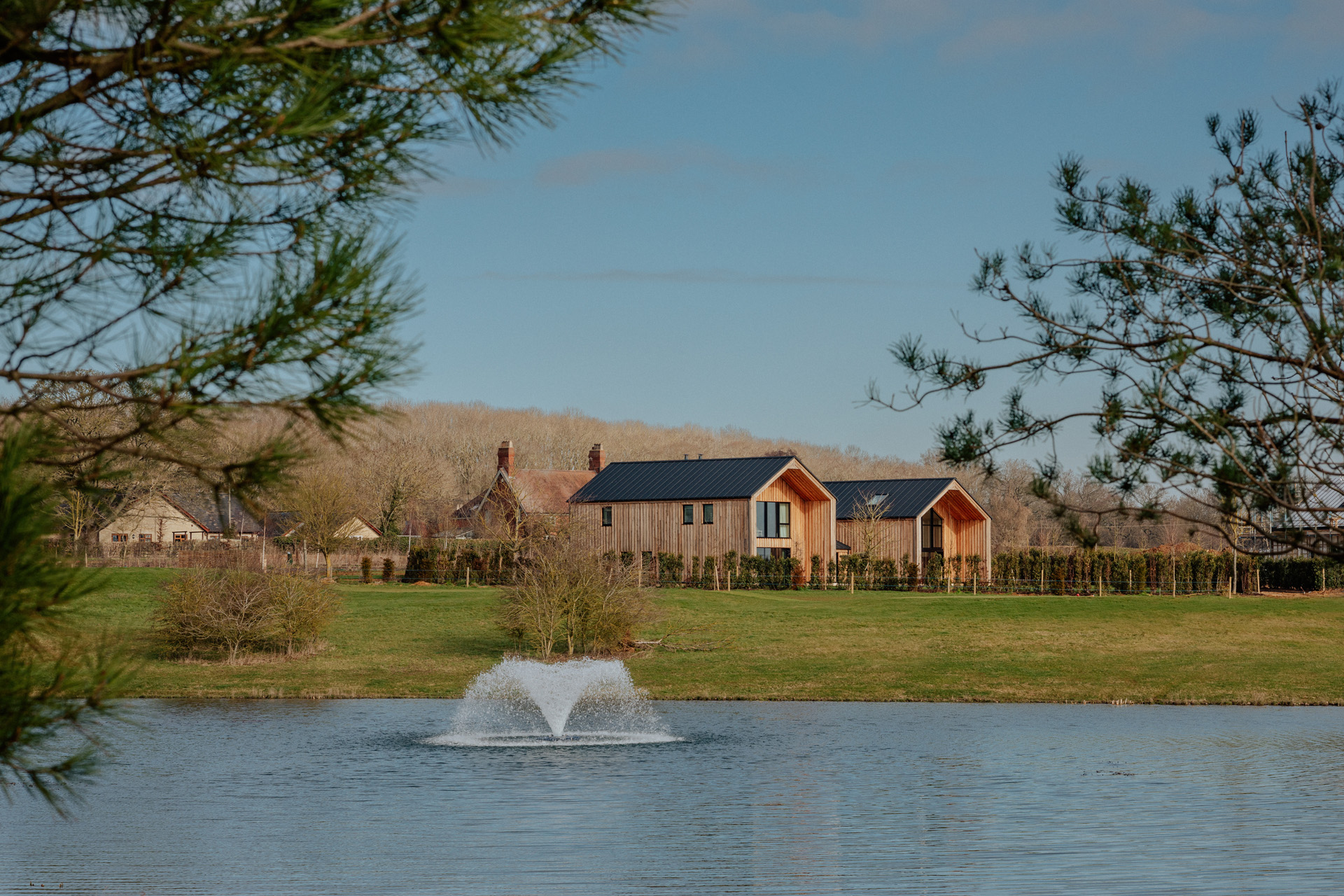 Two houses at Woolfox beside a lake in Stamford