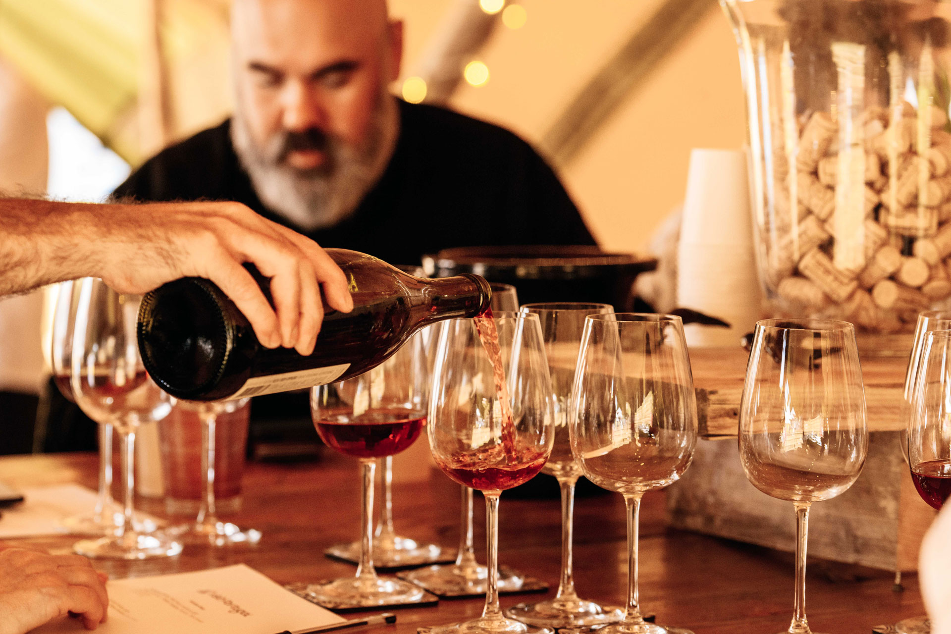 Wine being poured at Taste of London