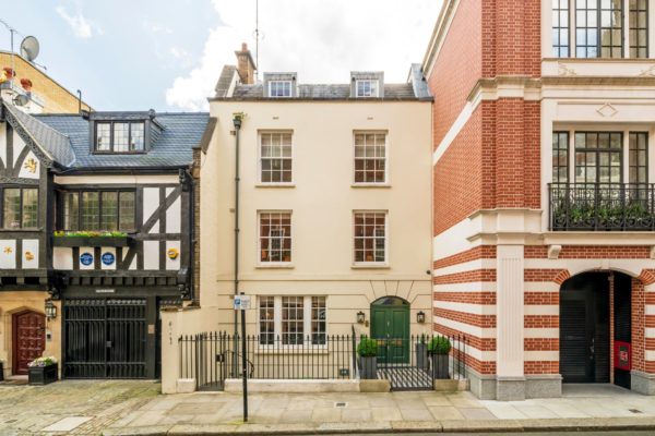 Cream stucco Mayfair townhouse