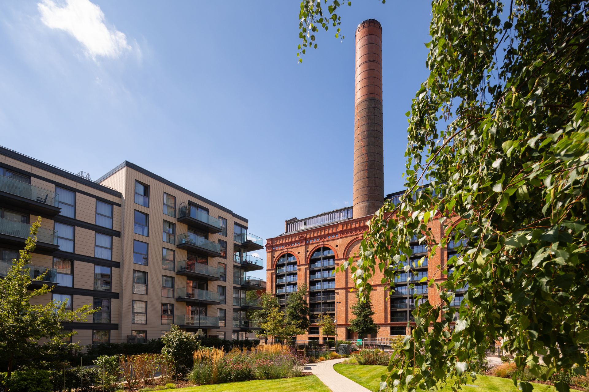 Chelsea Waterfront buildings with Chelsea Powerhouse in the background