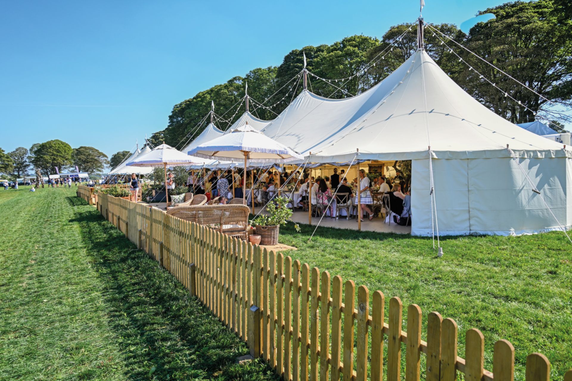 Hospitality tents at Cornbury House horse trials