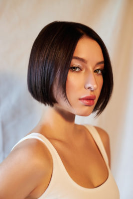 Woman with undercut bob