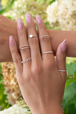 Hand with invisible French manicure