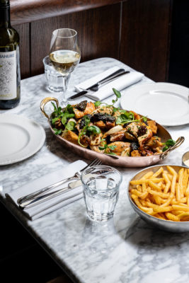 Plates of food at Henri restaurant