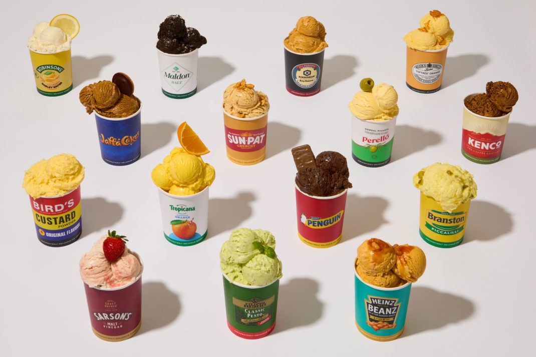 Lots of tubs of ice cream