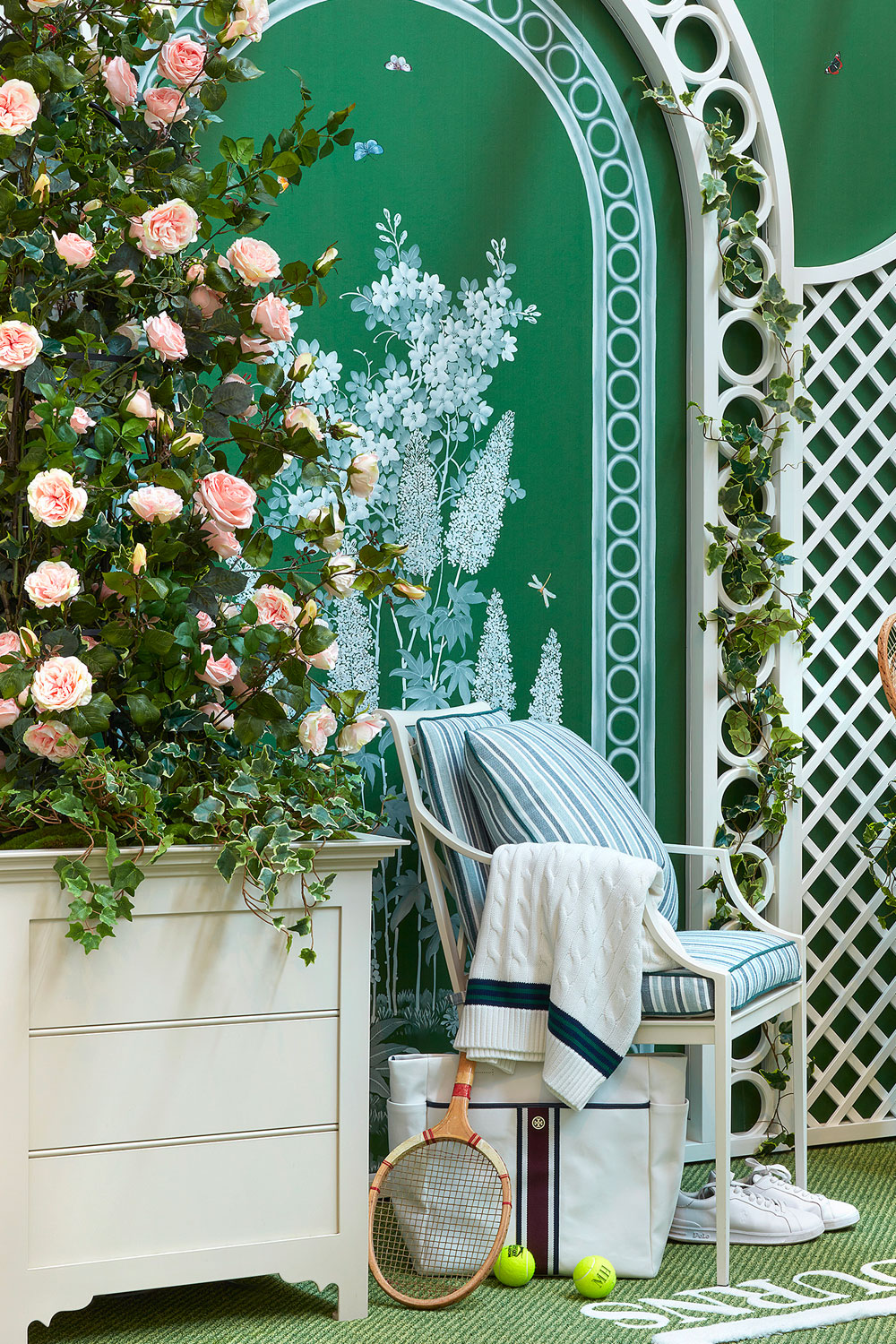 Katharine Pooley tennis courtyard at WOW!House 2024