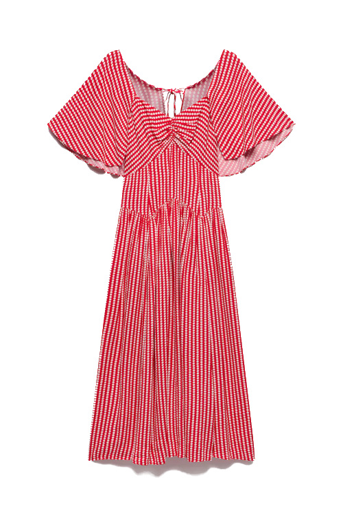 Red polka dot dress