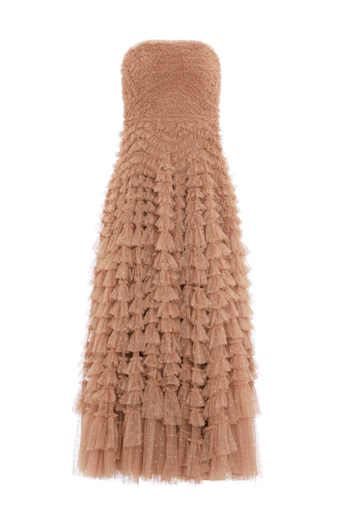 Ruffled brown dress