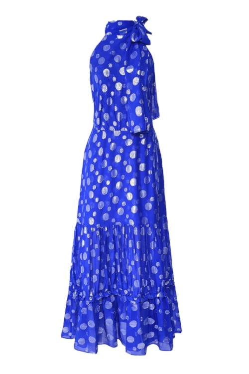 Blue polka dot dress