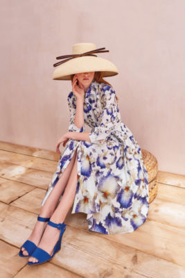 Woman wearing wedding guest outfit