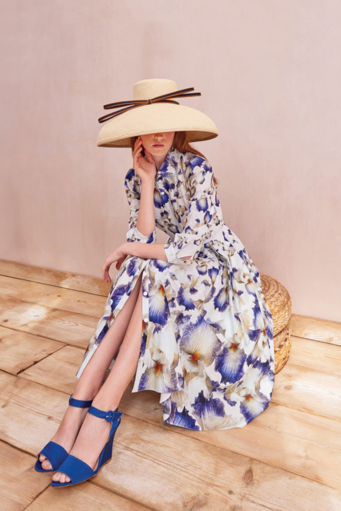Woman wearing wedding guest outfit