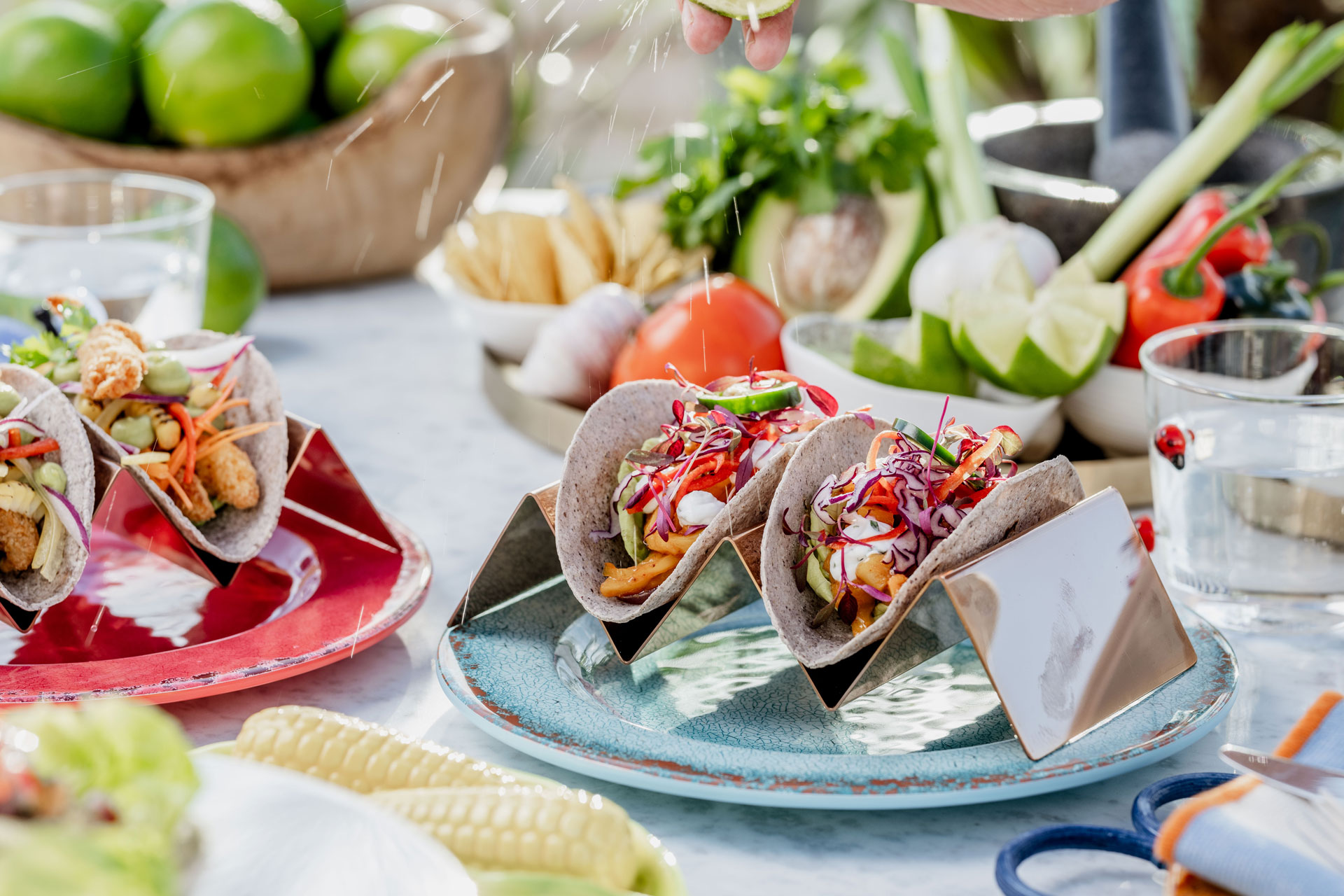 Tacos at The Berkeley's rooftop bar