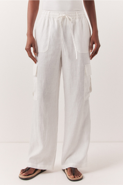 Linen cargo pants from The White Company