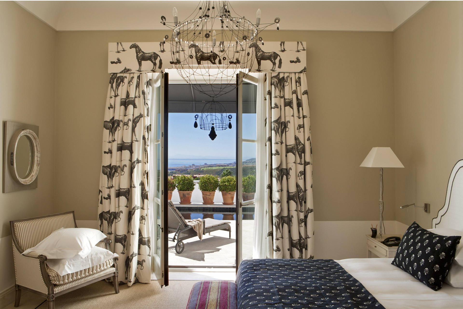 A room opening out to a balcony