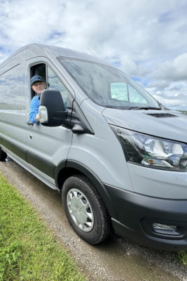 Jeremy in the Ford E-Transit