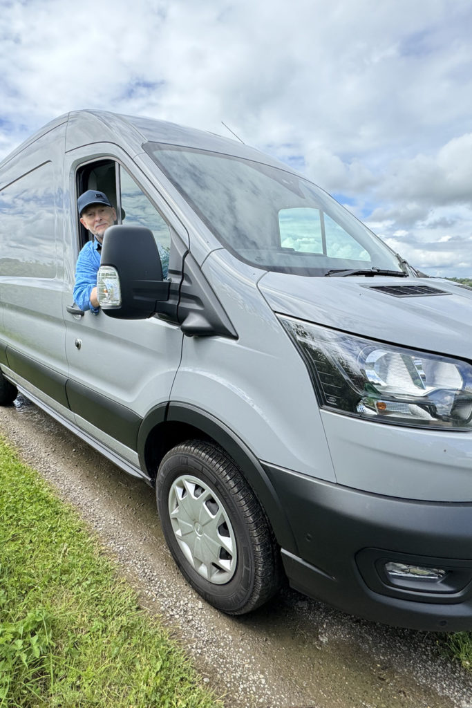 Jeremy in the Ford E-Transit