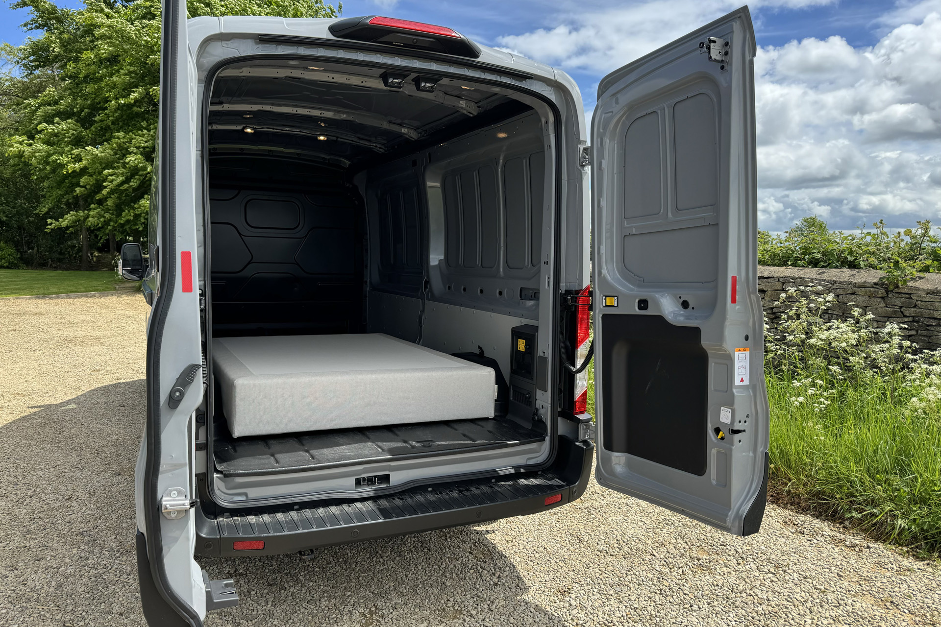 The rear of the Ford E-Transit