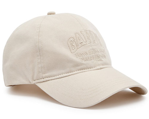 Ganni Logo-Embroidered Cotton Cap