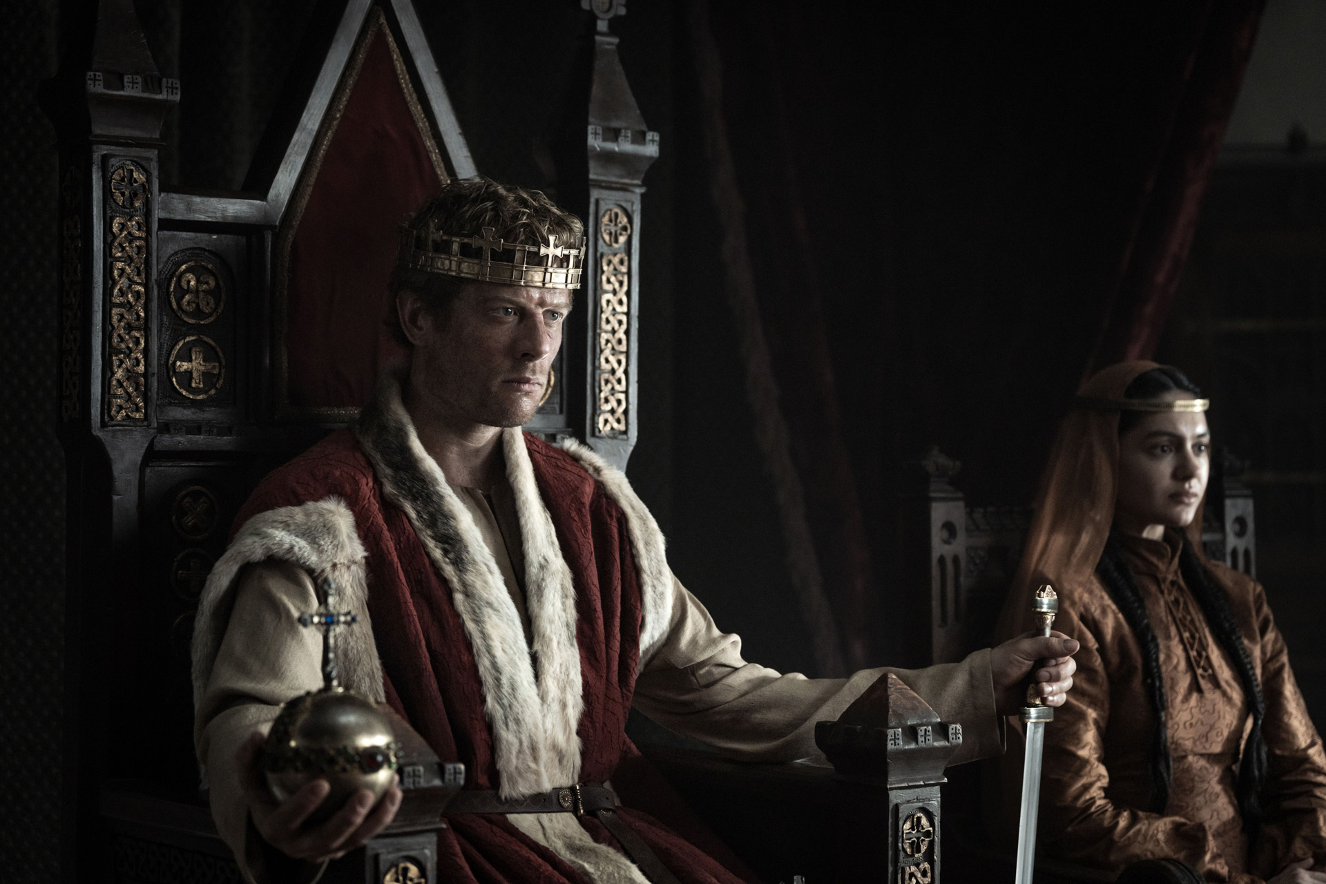 James Norton on a throne