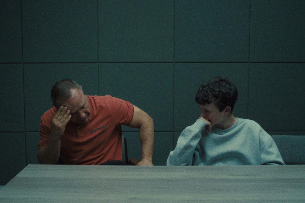 (L to R) Stephen Graham as Eddie Miller, Owen Cooper as Jamie Miller, in Adolescence