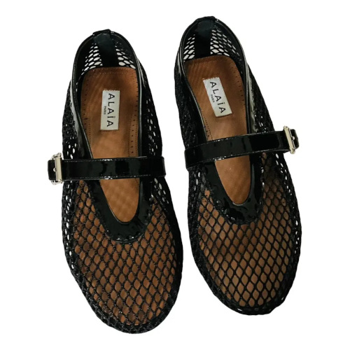 Black mesh ballet flats