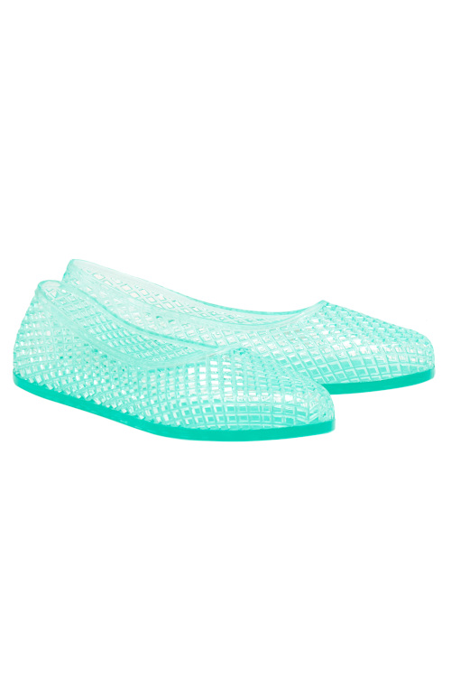 Blue ballet flats