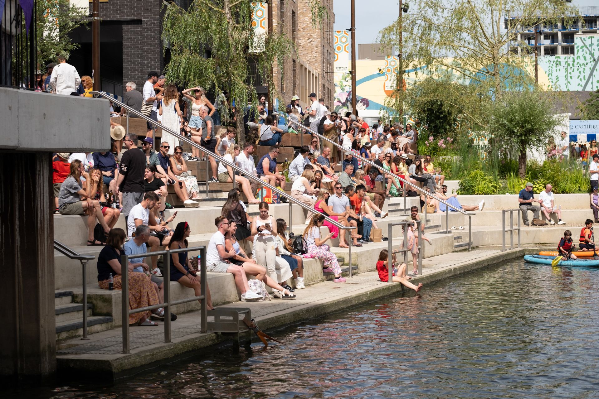 Brentford riverside with tiered seating 