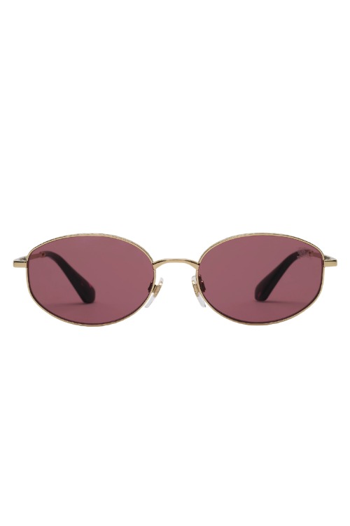 Dark pink lens metal frame Burberry sunglasses