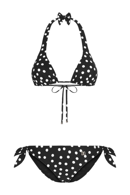 Black polka dot bikini