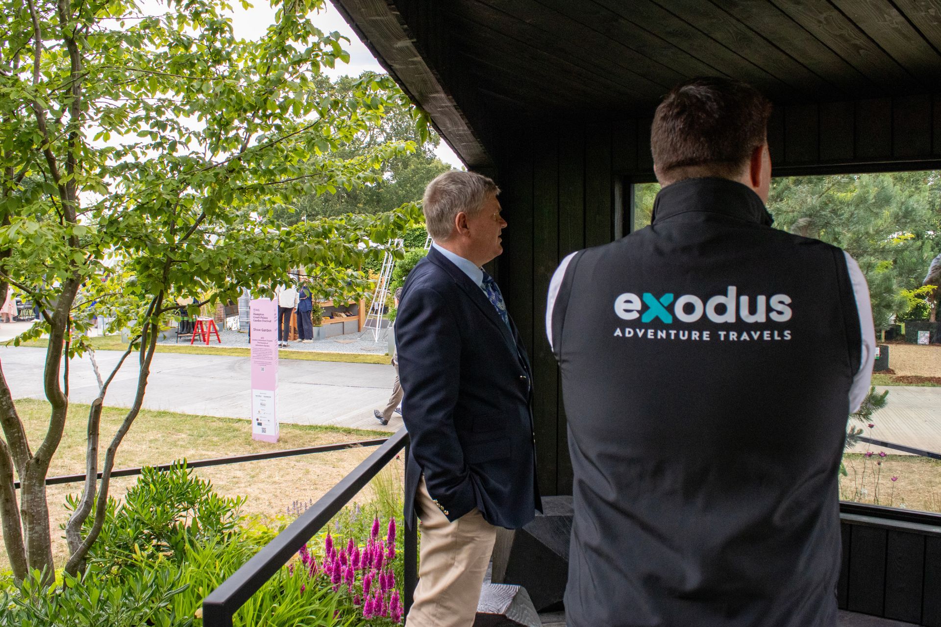 Exodus staff in the Sounds of Adventure garden