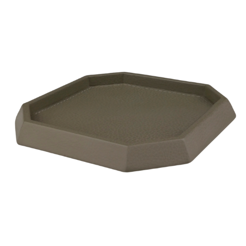 Brown leather trinket tray