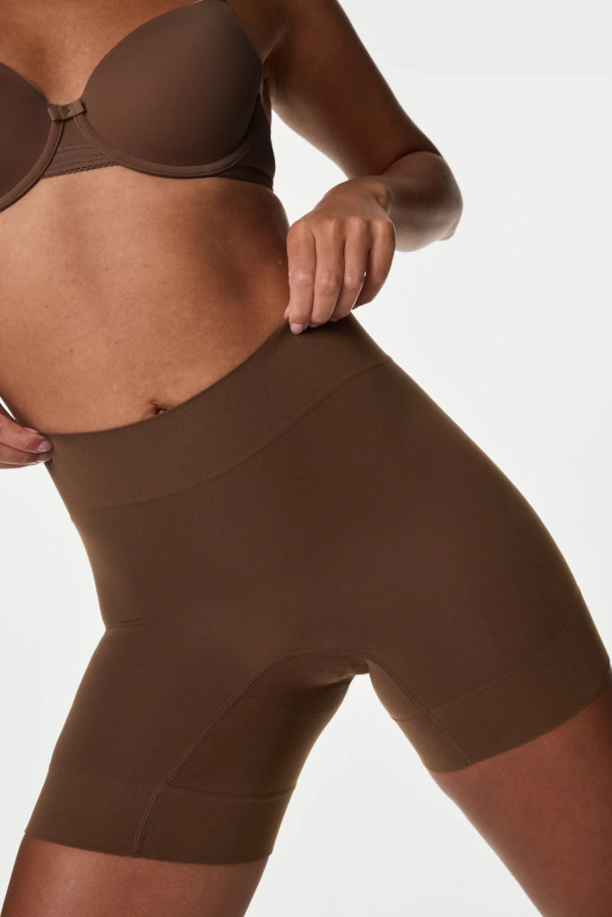 Woman wearing chub rub shorts