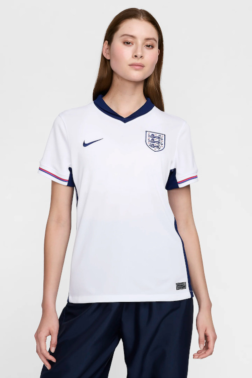 Woman in football shirt