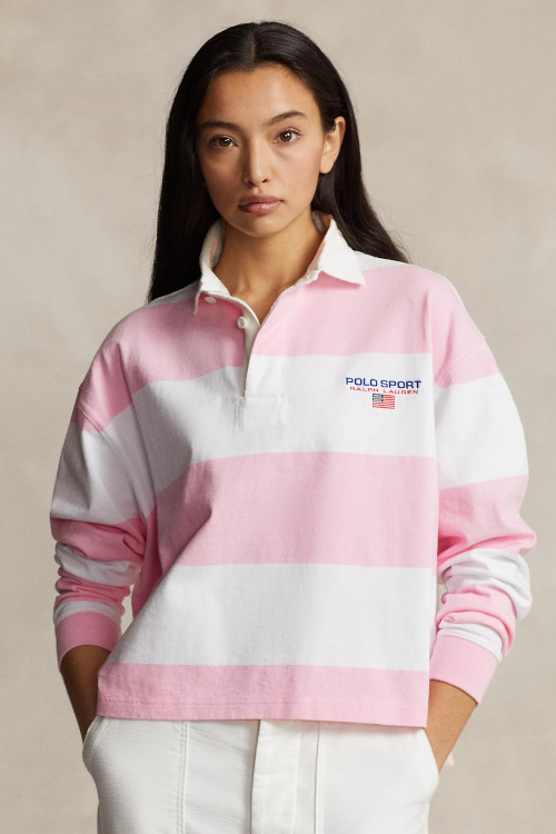 Woman in polo jumper