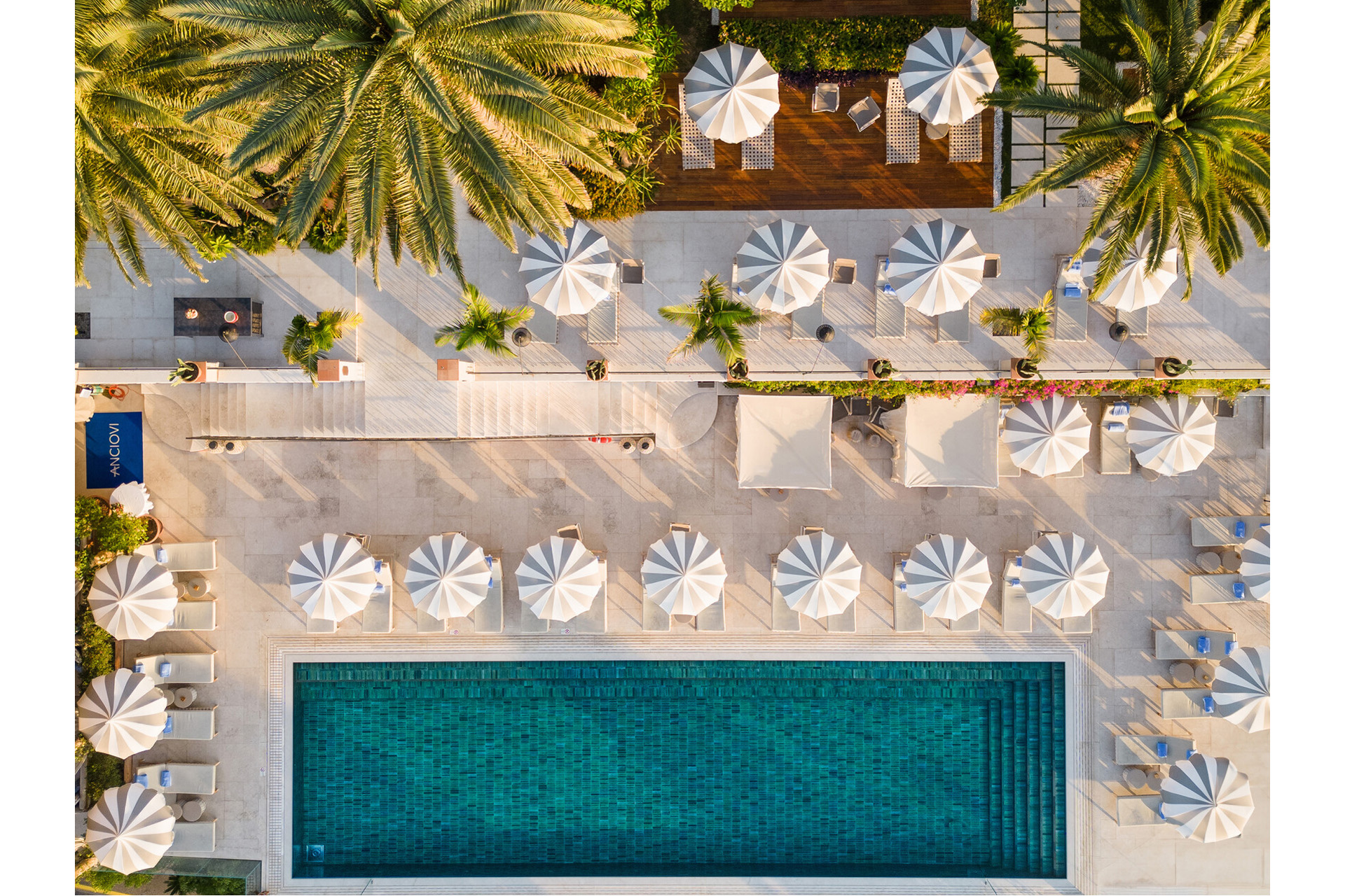 Aerial shot of the pool