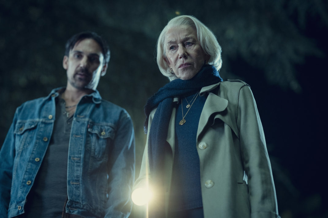 Henry Lloyd Hughes & Helen Mirren in The Thursday Murder Club