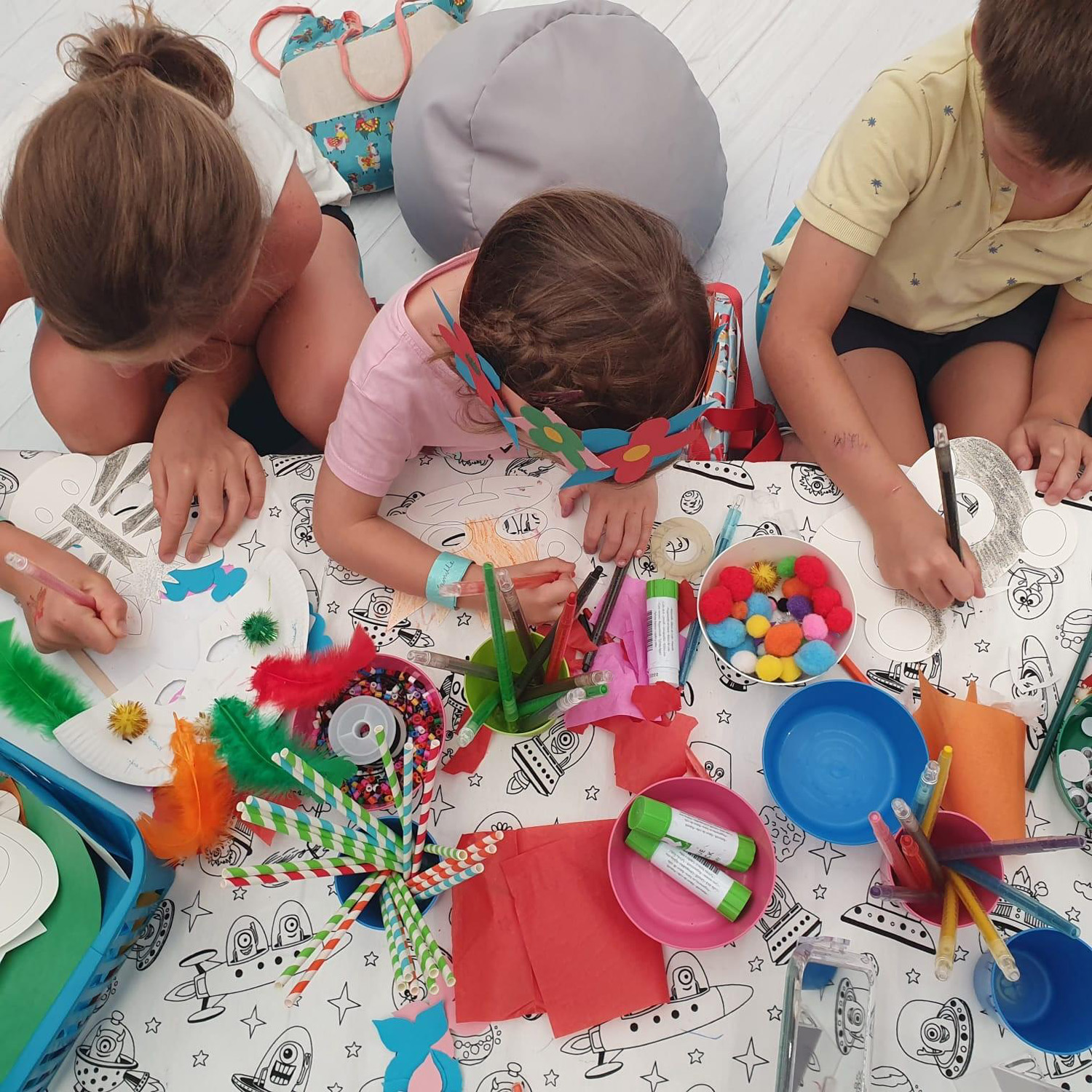 Children doing arts and crafts
