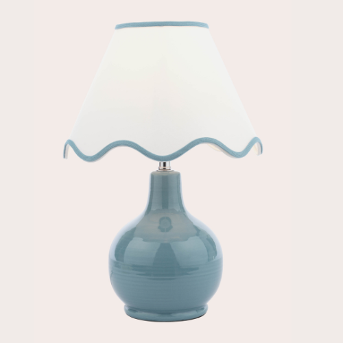 Blue lamp with scalloped edge