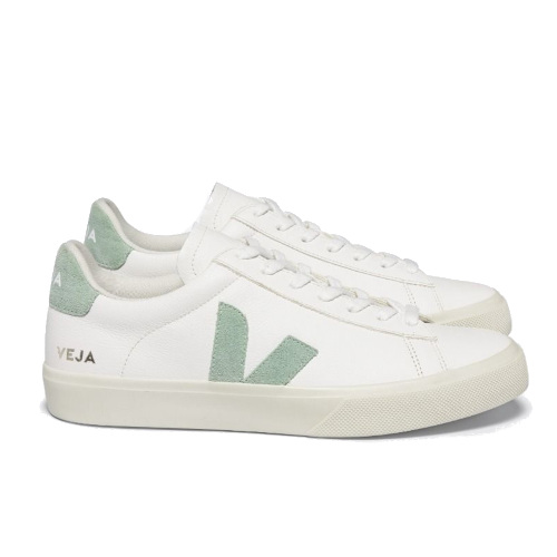 White and green tennis shoes