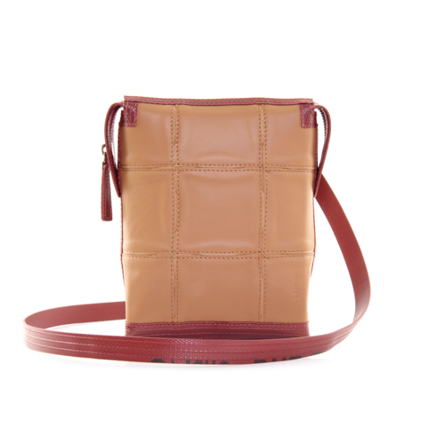A leather saddle bag