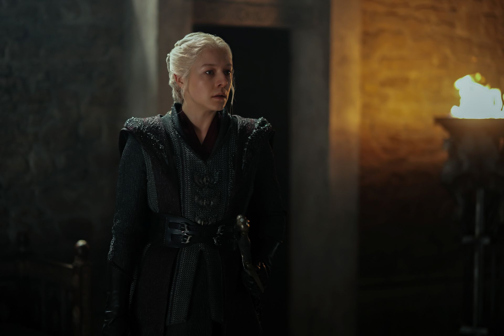 Emma D'Arcy as Rhaenyra Targaryen in House Of The Dragon season 3.